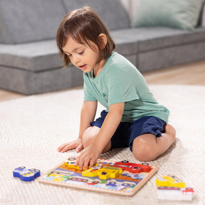 Melissa & Doug Safari Wooden Chunky Puzzle (8 pcs), Educational Screen Free Activity for Toddler, Preschoolers and Kids Ages 2+ - FSC Certified