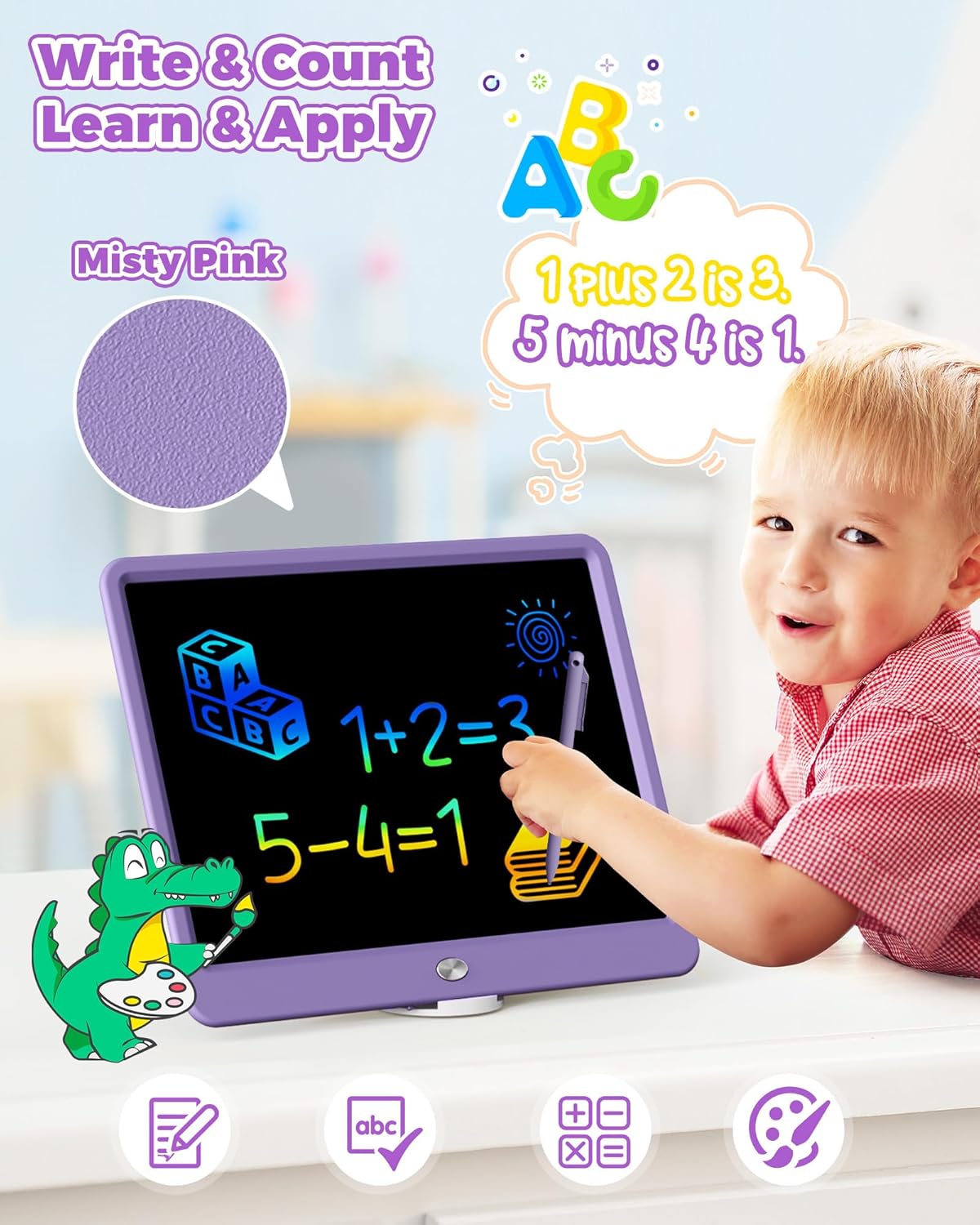 KOKODI 15 Inch LCD Writing Tablet with Anti-Lost Stylus, Erasable Doodle Board Colorful Toddler Drawing Pad, Car Travel School Games Toys for 3 4 5 6 7 8 Kids, Birthday Gift for Girls Boys Blue