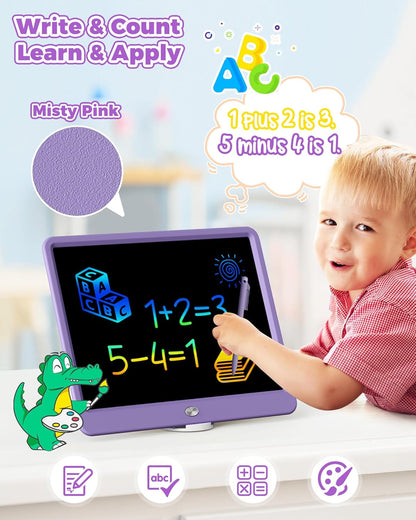 KOKODI 15 Inch LCD Writing Tablet with Anti-Lost Stylus, Erasable Doodle Board Colorful Toddler Drawing Pad, Car Travel School Games Toys for 3 4 5 6 7 8 Kids, Birthday Gift for Girls Boys Blue