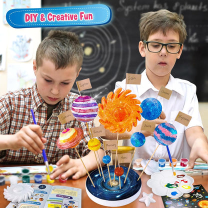 UNGLINGA Solar System Model Foam Ball Kit with 9 Size Foam Balls, Painting DIY Planets Toys for Kids Learn School Project Space Science S.T.E.M Educational Gift Idea for Boys Girls