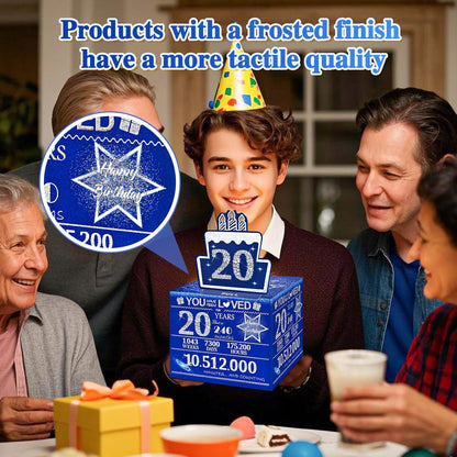 10 Happy Birthday Money Box for Cash Gift, 10th Birthday Decorations for Boys and Girls, Gifts for 10 Year Old Boy, Boy Gift Ideas, Cool Things for Teen -Blue with 100PCS Bags