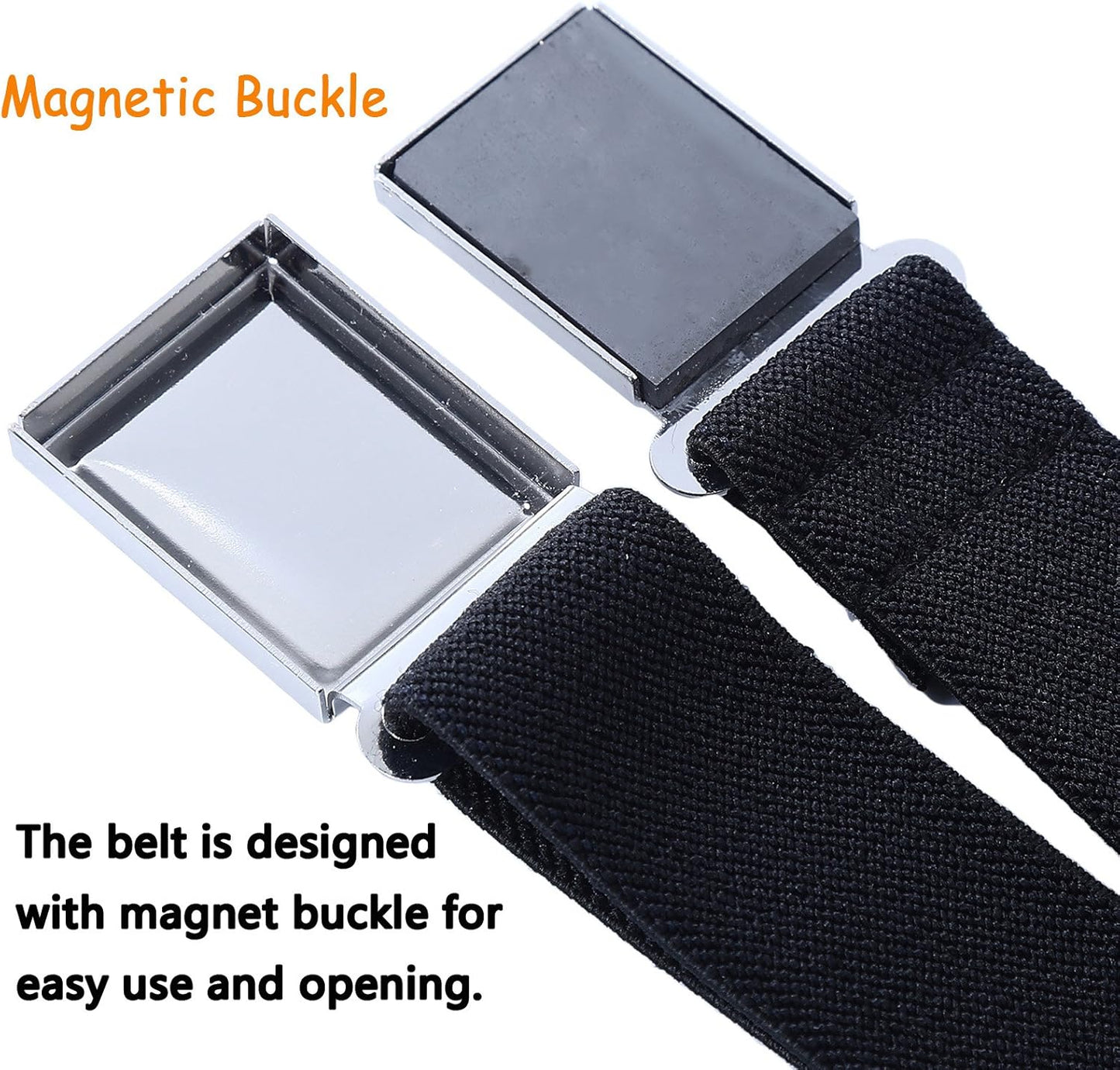 AWAYTR 3 PCS Kids Adjustable Magnetic Belts - Easy to Use Magnetic Buckle Belt for Boys and Girls