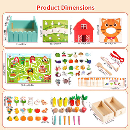 INIFEIDALA Toddlers Montessori Wooden Educational Toys for 2 3 4 Year Old | Birthday Gifts for Boys & Girls,Preschool Learning Toys for Speech Therapy & Fine Motor Skills Development