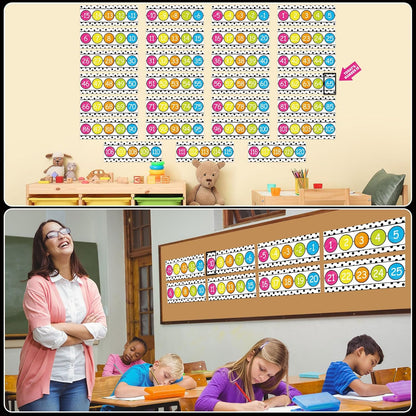 Number Line for Classroom Wall (-20 to +120) Boho Heart Shape Number Bulletin Board for Students Math Learning Boho Bulletin Border Decor Numbers Boarder Strips for Home School