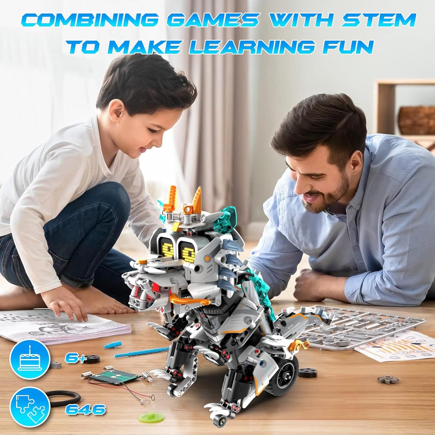 5in1 STEM Building Toys for Kids 6-14, Remote & APP Controlled Mech Robots/Heavy Tanks/Tracked Racer STEM Building Kit for Kid Science Learning, 552 Pcs DIY Erector Sets Gifts for Boys & Girls