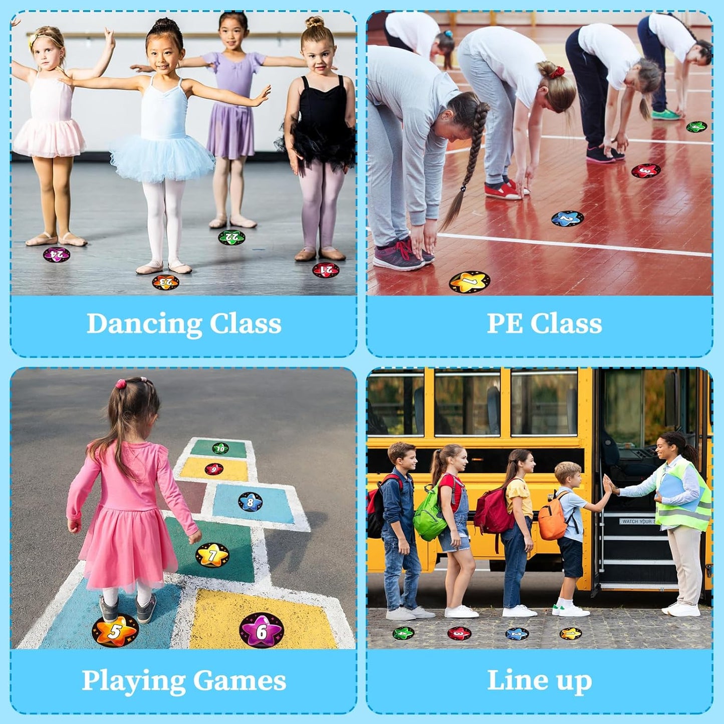 SICOHOME Number Spot Markers Stickers - 36Pcs Line up Spots for Classroom Floor Number Stickers for Classroom Line up Dots Numbers Floor Numbers Back to School Kindergarten Preschool Supplies