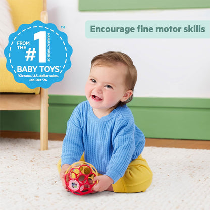 Bright Starts Oball Musical Toy, Jingle & Shake Pal, BPA-Free Easy-Grasp Baby Rattle Toy, Ages Newborn+