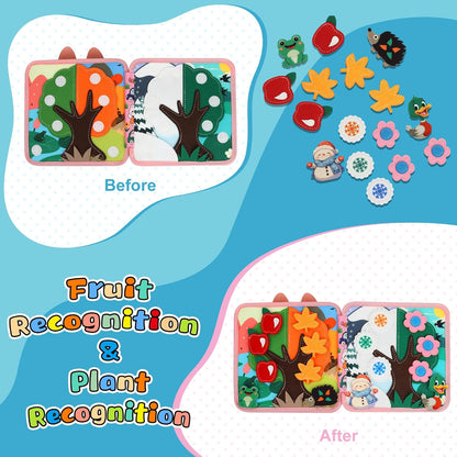 Busy Book for Toddlers Montessori Toys- Busy Board for 1-3 Year Boy Gifts Girl Toys Educational Learning Quiet Activity Books Toddler Airplane Travel Toy for 1 Year Old Birthday