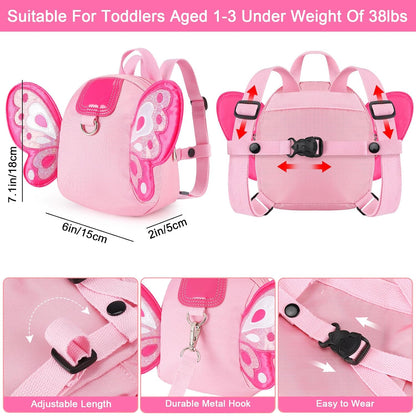 Accmor Toddler Harness Backpack Leash, Cute Dinosaur Backpacks with Anti Lost Wrist Link, Cute Mini Child Backpack Wristband Tether Strap and Protection Leashes for Boys Girls Aged 1-3 Years