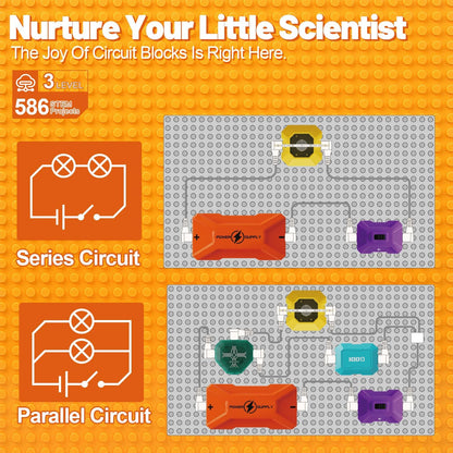 Gohero Circuits Science Kit，76 STEM Projects,Science Experiments for Kids with Fan, RGB Lights,Learning & Education toysKids Circuit Board for Kids(586 Projects+)