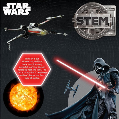 STAR WARS Glowing Crystals, Crystal Growing Kit with Light Up Display Stand, Grow 3 Colorful Crystals, Gift for 8 Year Old Boy, Merch, Toys for Boys Age 8-12