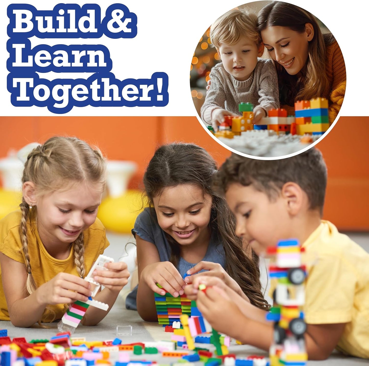 Arctic Terrain Baseplates for Building Bricks - Set of 2 Large 10"x10" Building Plates - Dual Connectivity, Build on Both Sides - Compatible, Tight Fit w Major Brands - STEM Toy & Kids Bday Gift
