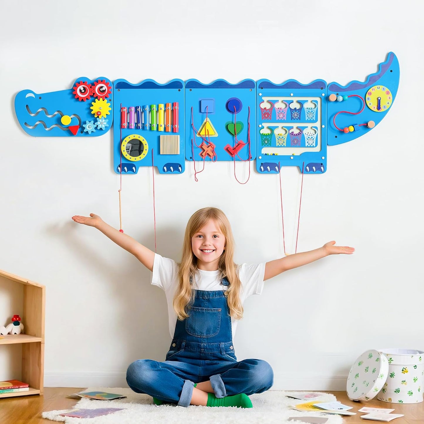 Spacocld Rocket Activity Wall Busy Board Panels - Sensory Wall Panel for Kids, Montessori Toddler Wall Activity Board(5PCS)