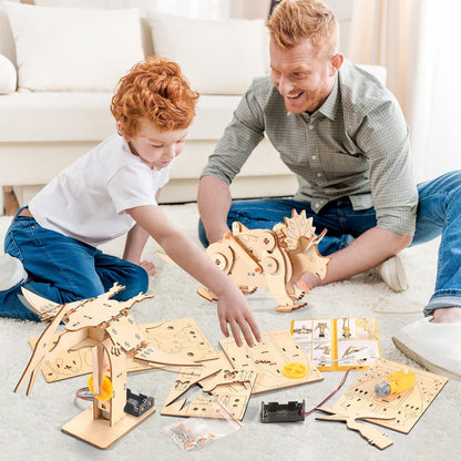 STEM Science Kits for Kids Ages 8-12 8-10, Wood Building Crafts Kits for Boys, STEM Toys for Ages 8-13 9 10 11 Year Old Gifts, Kids Science Engineering Experiment Projects, 3D Wooden Puzzles 10-12
