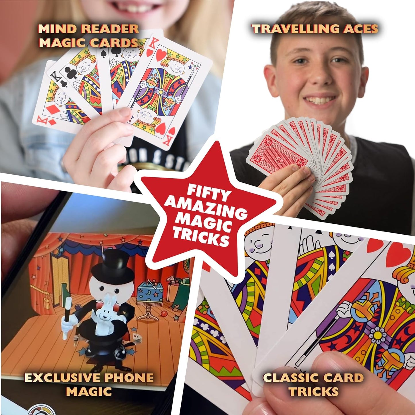 Marvin's Magic - Fifty Greatest Card Tricks Set - Children & Adults Magic Card Deck - Includes Card Illusions, Close up and Mind Reading Tricks - Comes in Gift Set Tin - Suitable for +8 - Cool Stuff