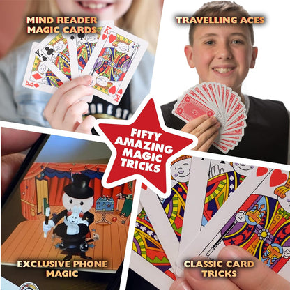 Marvin's Magic - Fifty Greatest Card Tricks Set - Children & Adults Magic Card Deck - Includes Card Illusions, Close up and Mind Reading Tricks - Comes in Gift Set Tin - Suitable for +8 - Cool Stuff