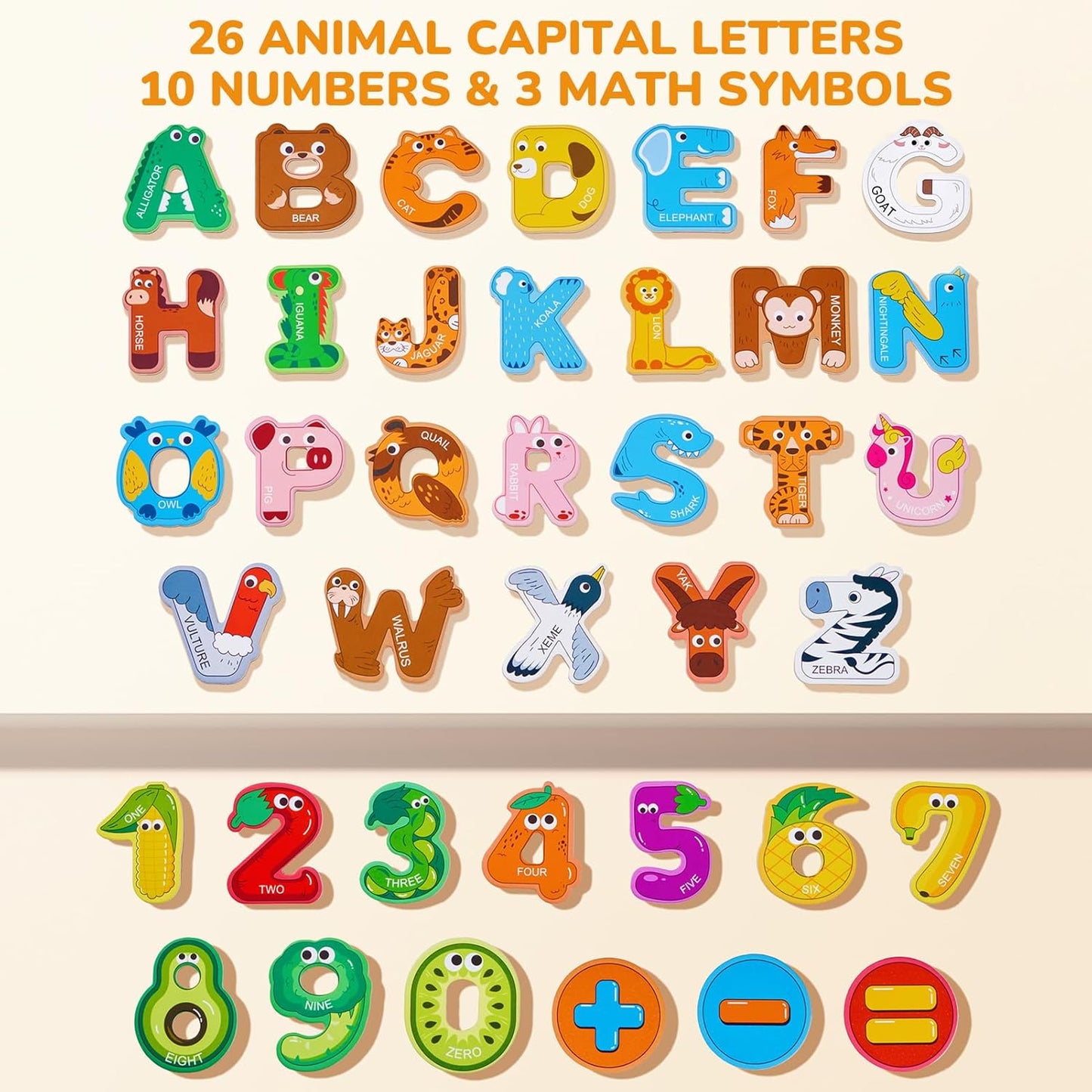 JoyCat Magnetic Letters, Alphabet ABC Fridge Magnets for Toddlers & Kids, Cute Educational Animal Toys, 26 Uppercase Refrigerator Magnets, Great Spelling Learning Gift for Preschool 2 3 4 5 Years Old
