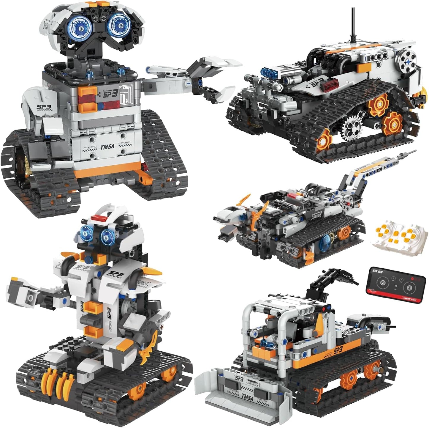 HPROMOT STEM Robot Building Sets for Kids Ages 8-16, 5-in-1 Remote Control and APP Robot Toys, 757 Pcs DIY Building Science Educational Kit, Building Block Birthday Present for Teen Boys and Girls