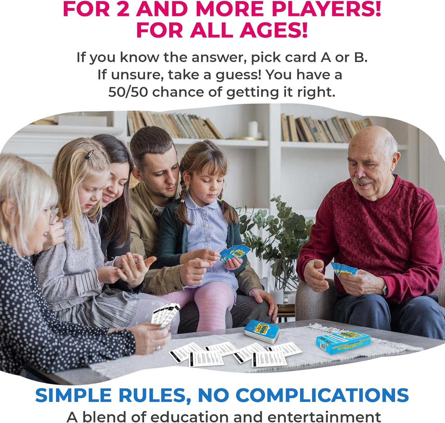 QUOKKA Board Games for Kids 8-12 and Family - Set of 4 Who Knows It Better? - 2000+ Questions Across Biology, Culture, STEM and Math - Educational Trivia Cards for Learning and Game Night