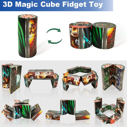 3D Flips Magic Cube Set, 3 Pack Infinity Cube Fidget Toys, Transforms Puzzle Cubes for Stress Anxiety Relief and Kill Time, Nice Gifts for Kids and Adults