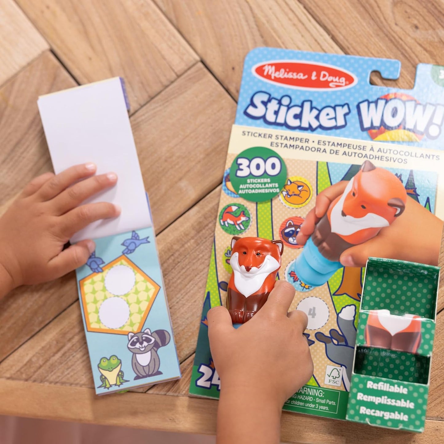 Melissa & Doug Sticker Wow!™ 24-Page Activity Pad and Sticker Stamper, 300 Stickers, Arts and Crafts Fidget Toy Collectible Character – Sea Turtle - for Kids Ages 3+ - FSC Certified