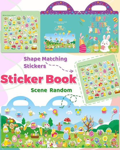 Halloween Sticker Books for Kids, Reusable Sticker Books for Toddlers, Halloween Travel Toys Acticities Crafts Birthday Gifts for Boys Girls Kids