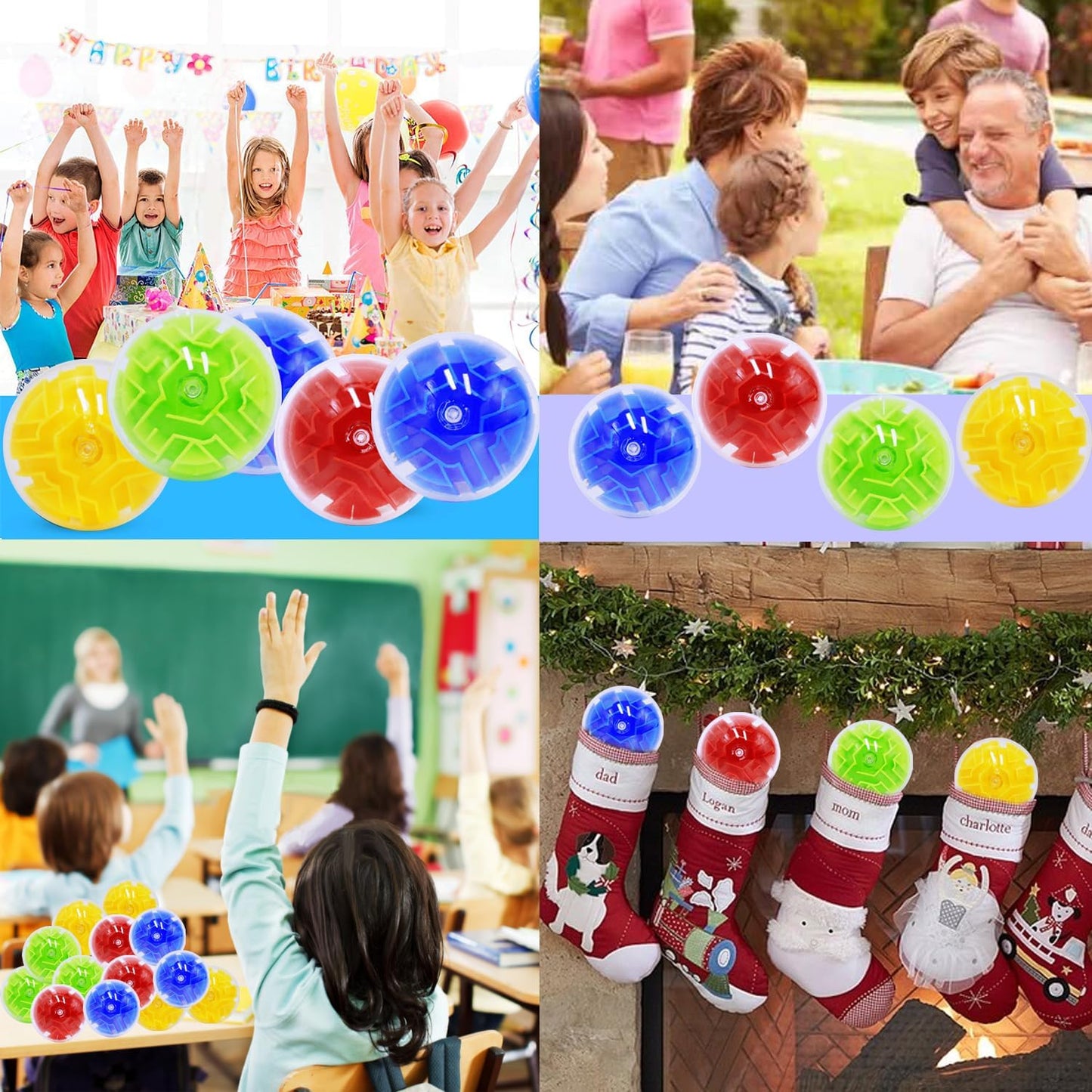 100 Pcs Puzzle Maze Ball Mini 3D Gravity Cube Puzzle Ball Toy for Kids Ages 3 6 7 8-10, Educational Challenges Magic Brain Teasers Games for Boys Girls Birthday Gifts Classroom Prize