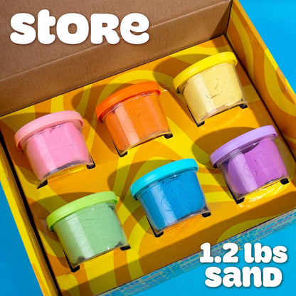Play-Doh Sand Castle Bucket, 5 Colors & Scents of Play Sand, Resealable Cans with 5 Fun Tools, Sand Castle Building Kit, Creativity for Kids Sensory Bin, Toys for Soft Play