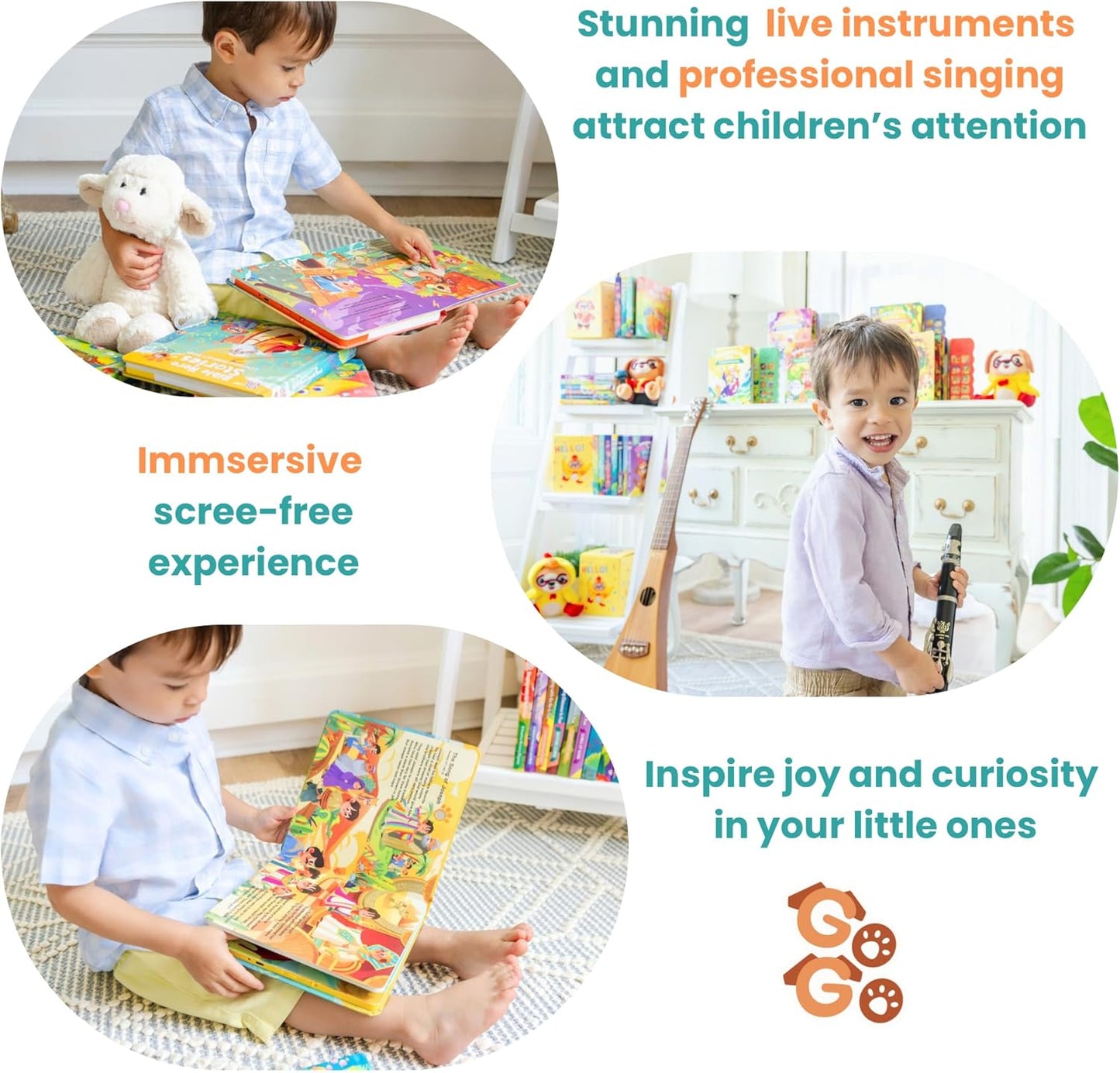 GO GO Bible Story Songs: 10 Toddler Songs, Christian Toys for Toddlers 3-5, Sound Books for Toddlers 1-3