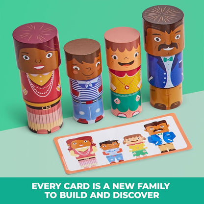16-Piece Multiracial Magnetic Friends Play Set, Wooden Diversity Building Blocks for Kids, Multicultural Dolls for Creative Play & SEL Development – Ages 1+