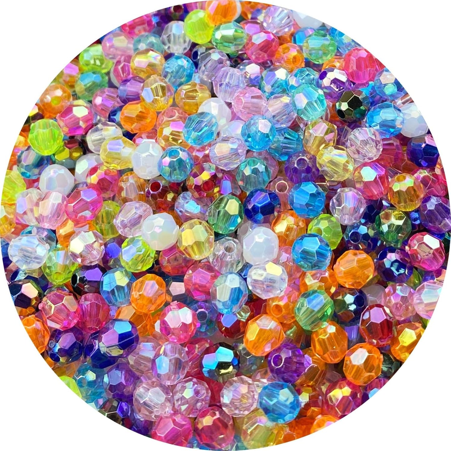 200 PCS 10mm Acrylic Faceted Spacer Beads AB Color Glossy Round Loose Beads for Jewelry Making Bracelet Necklace Earring Ornament Wind Chimes Key Chains(Deep Purple AB)