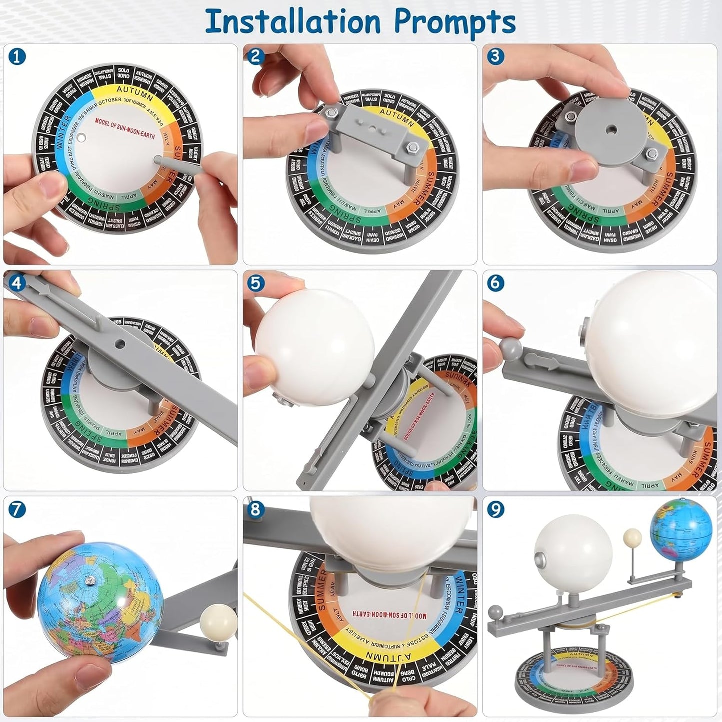 Alipis Sun Earth Moon Orbital Model Educational Astronomy Teaching Aid Solar System Model for School Home Science