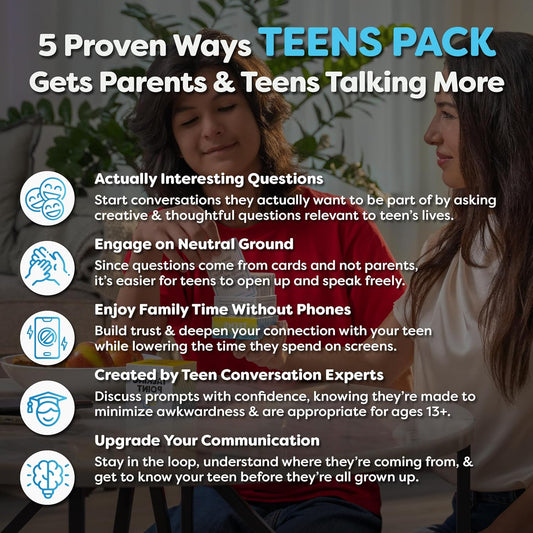200 Conversation Cards for Teens - Engaging & Deep Questions to Build Trust, Encourage Self-Expression & Strengthen Relationships – Great for Parents, Teachers, Group Discussions & Quality Time