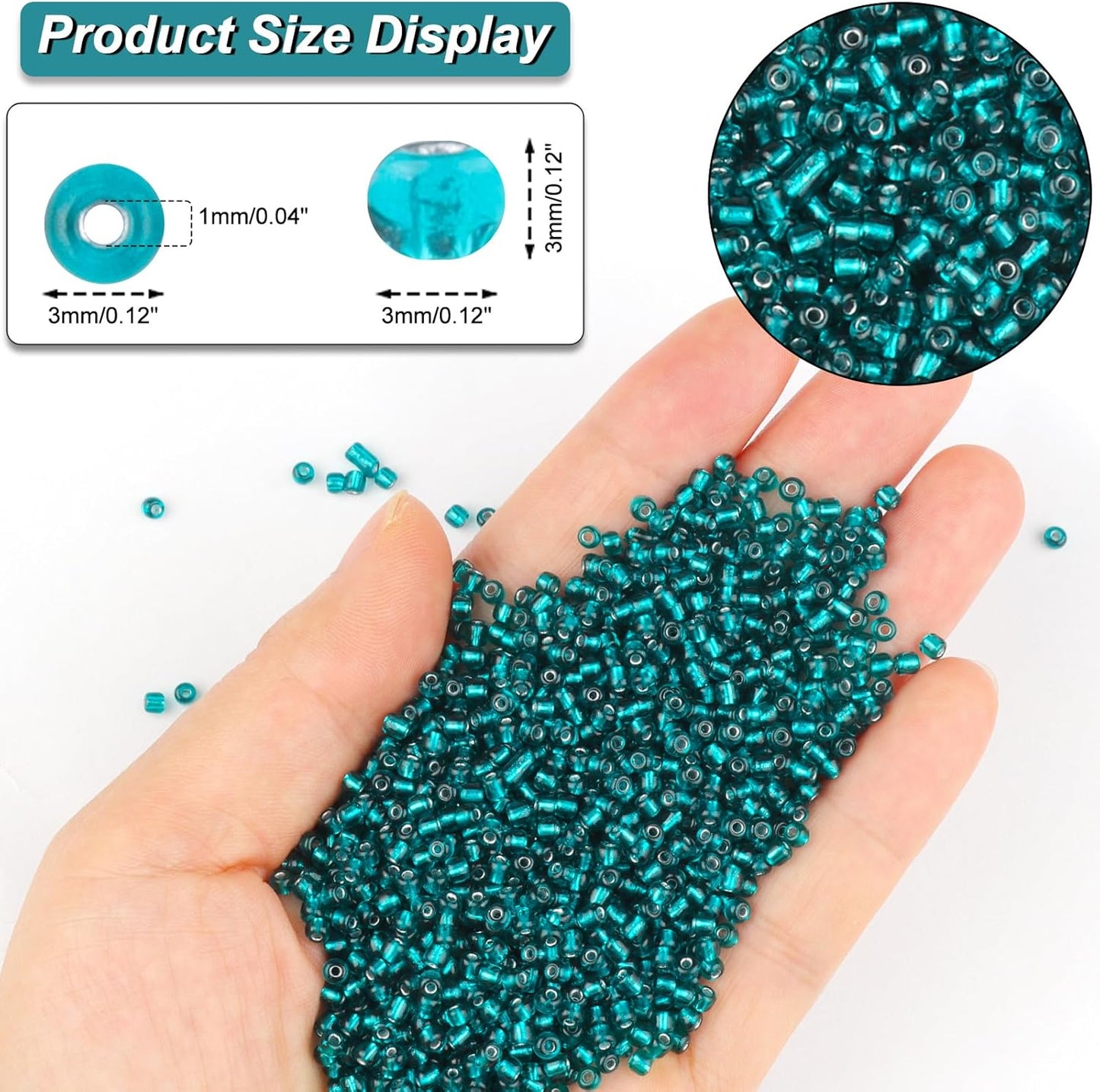 10100 Pcs Size 11/0 Glass Seed Beads, 2 mm Dark Green Small Mini Spacer Loose Pony Beads for Jewelry Making and DIY Crafts - Colors A
