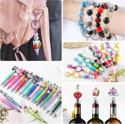 65Pcs 19mm Silicone Beads for Keychain Making Bracelet Necklace, Bulk Round Silicone Beads for Pens（Christmas Green） - Colors B