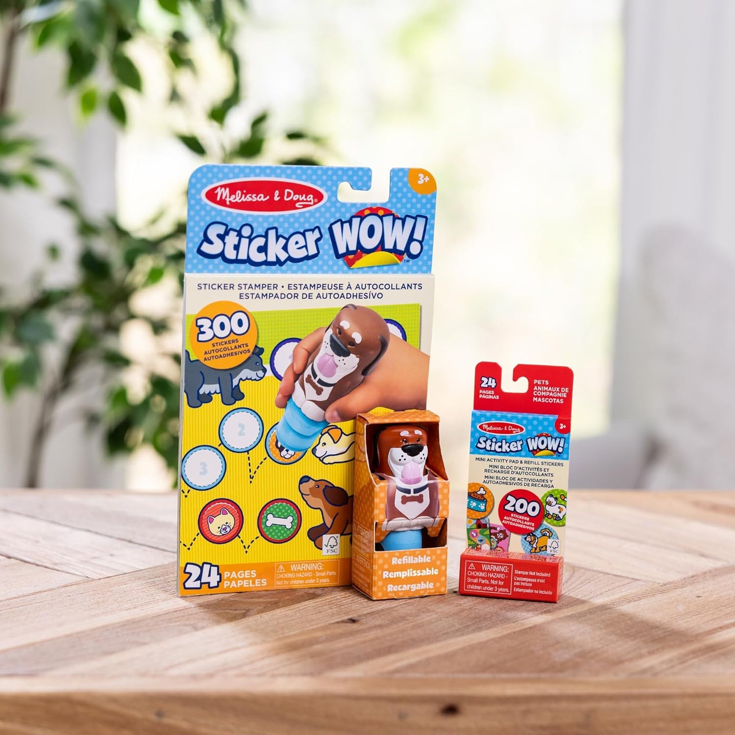 Melissa & Doug Sticker Wow!™ 24-Page Activity Pad and Sticker Stamper, 300 Stickers, Arts and Crafts Fidget Toy Collectible Character – Dog - for Kids Ages 3+ - FSC Certified