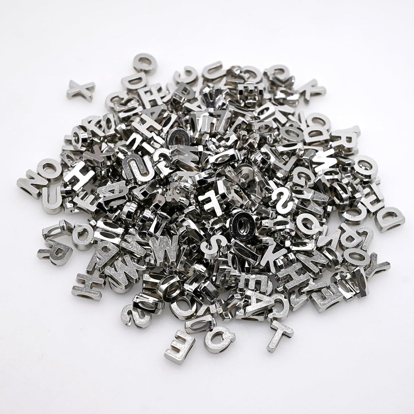 300+ Pieces 9x12mm Big Large Alphabet Letter Beads Charms A-Z Mixed Plastic Shape Loose Bead for Jewelry Making Bracelets Necklaces Key Chains (Classic Solid Colors)