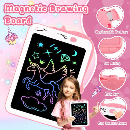 Teriph LCD Writing Tablet for Kids, Colorful Toddlers Toys Drawing Board, Educational Kid Toys, Doodle Pad Dinosaur Toy for 3 4 5 6 7 8 Year Old Boys Girls Birthday Party Xmas,8.5inch & Green