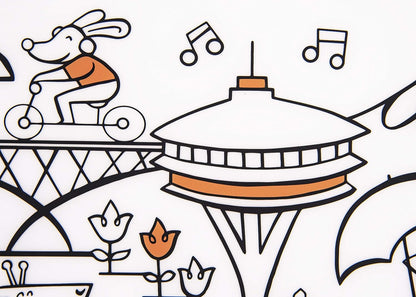 Modern-Twist 100% Plastic Free Silicone Waterproof, Dishwasher Safe Doodle Mat, Single Mat, Alphabet Animals