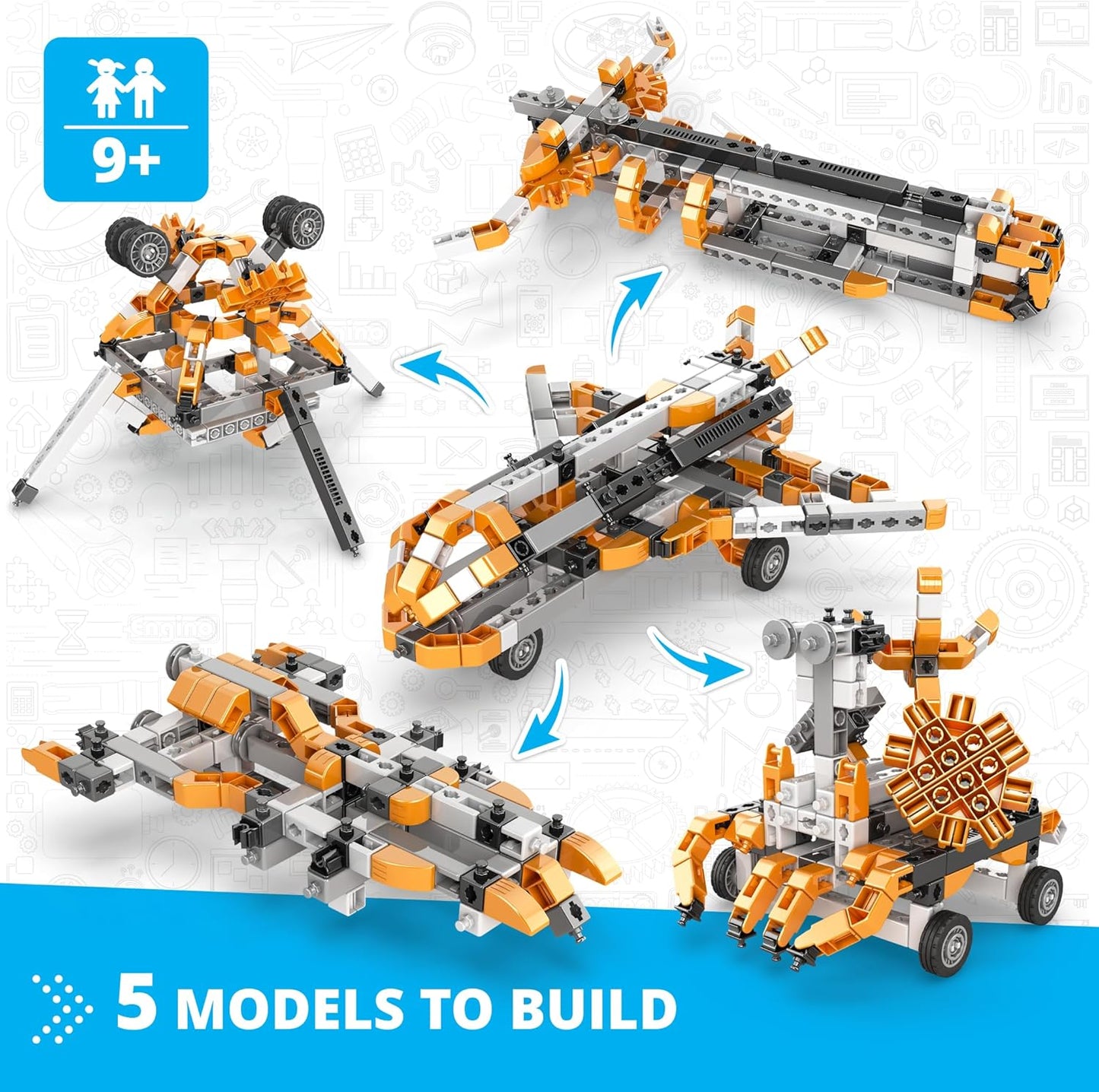 ENGINO- Inventor STEM Toys, Robotorized GinoBot, Construction Toys for Kids 9+, STEM Building Toys, STEM Projects, Gifts for Boys & Girls
