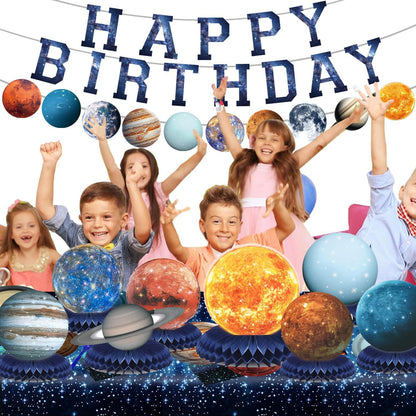 Space Theme Party Decorations Solar System Planets Honeycomb Centerpieces for Tables - 10 Piece Galaxy Planets Space Models for Outer Space Party Decoration Supplies, Astronomy Education
