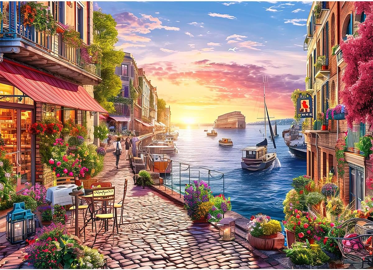 Puzzles for Adults 1000 Pieces,Seaview Campground Jigsaw Puzzle with 1:1 HD Poster, Perfect Interlocking No Dust, Stress Relief Ideal Gift for Family Games
