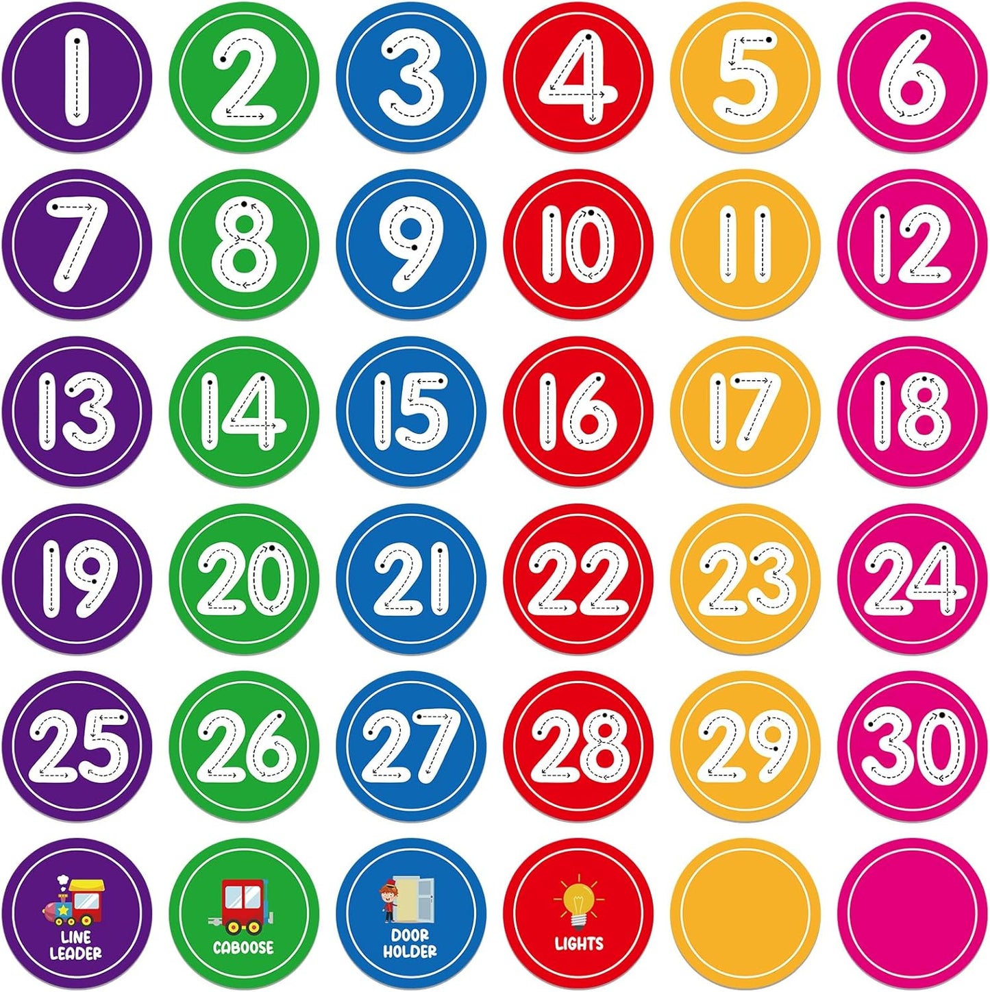 WhatSign Line up Spots for Classroom Floor - 36Pcs Floor Numbers for Classroom Lining up Number Stickers for Back to School Kindergarten Preschool Elementary Supplies