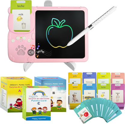 Talking Flash Cards for Toddlers - LCD Writing Tablet Kids - Drawing Tablet Toddler Toys 510 Sight Words Learning Montessori - Autism & Speech Therapy Toys - Kindergarten Gifts
