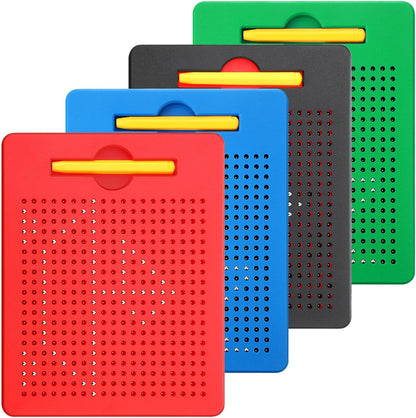 Yexiya 3 Pcs Magnetic Drawing Board for Kids, Toddler Travel Drawing Kit Magnet Sketch Thread Board with Stylus Pen and Beads Toy for Child Quiet Time Activities (7 x 8.5 Inches,Blue)