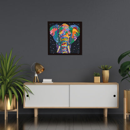 SES Creative: Beedz Art - Elephant Fantasy - Iron-On Beads Set - 500 Fusible Beads, 12x12 Animal Design Wall Art, DIY Craft Activity, Teens & Adults