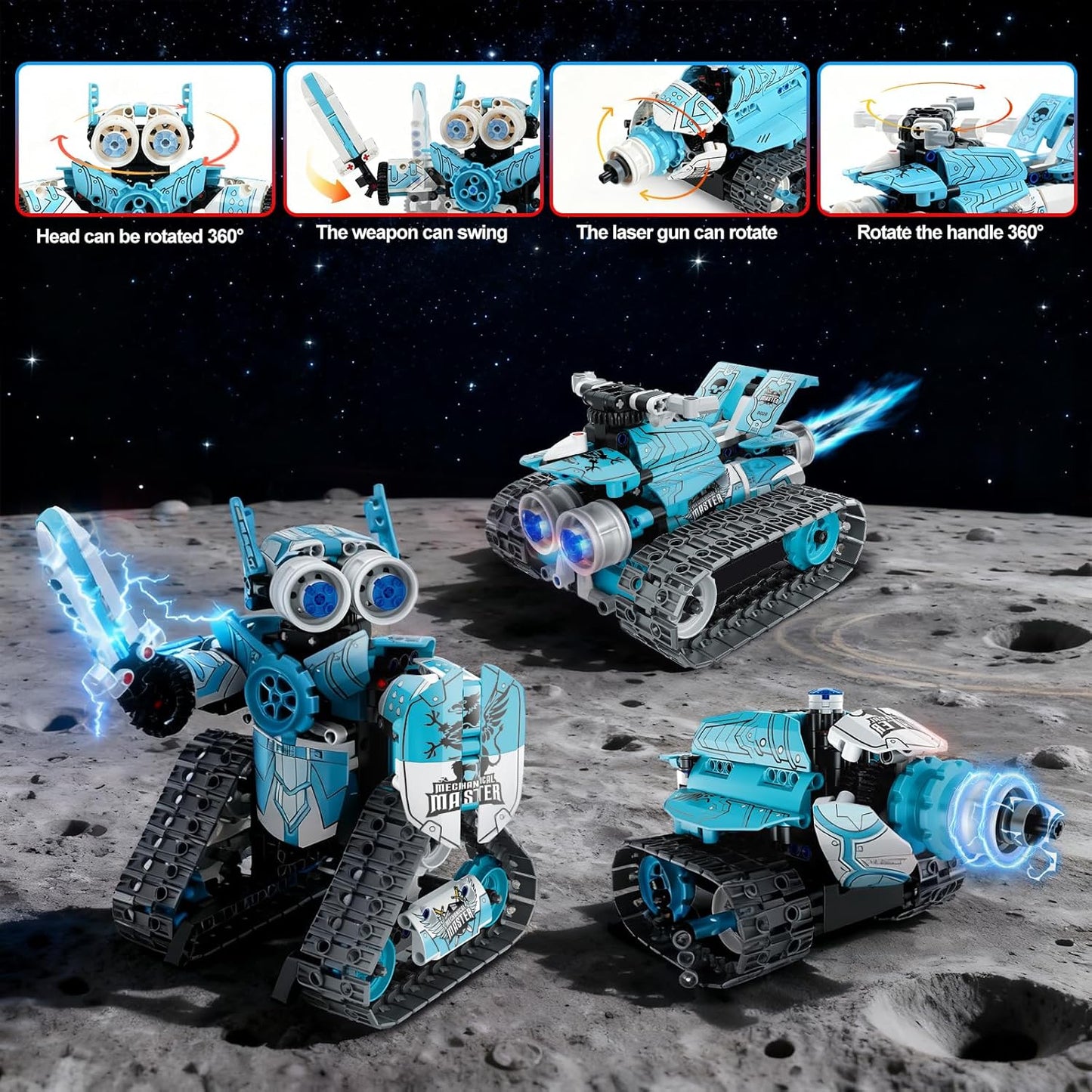 3 in 1 Robot Building Kits for Kids - STEM Birthday Gifts for 6 7 8 9 10 11 12+ Year Old Boys - Educational DIY Science Projects, Robotics Toys with APP & Remote Control
