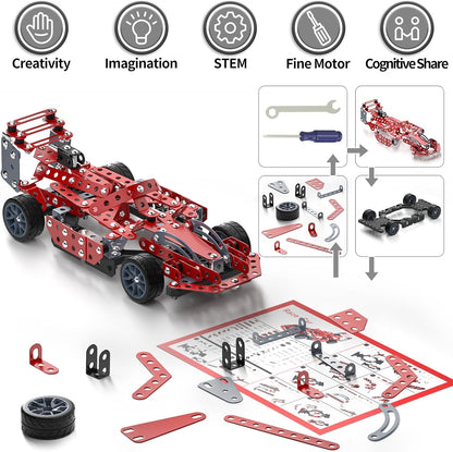 Lucky Doug STEM Building Projects Model Train Set Toys for Boys Kids 8 9 10 11 12 Years Old and Older - 340 PCS DIY Metal Building STEM Toys