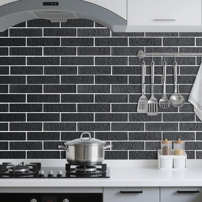 100 Whitewash Grey Faux Brick Wall Tiles, 3D Thin Brick Veneers for Bedroom, Bathroom, Kitchen, Fireplace and Fence Wall Panels (14.2 sq ft)