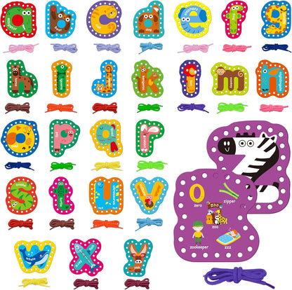 SpriteGru 9 Pieces Kids Lacing Cards, Double Sided Sewing Cards in 9 Vehicle Cards with 9 Colorful Laces, Imagination Development Lacing Toys Games for Children Educational and Learning Activity